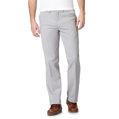 Big and tall pale grey chino trousers